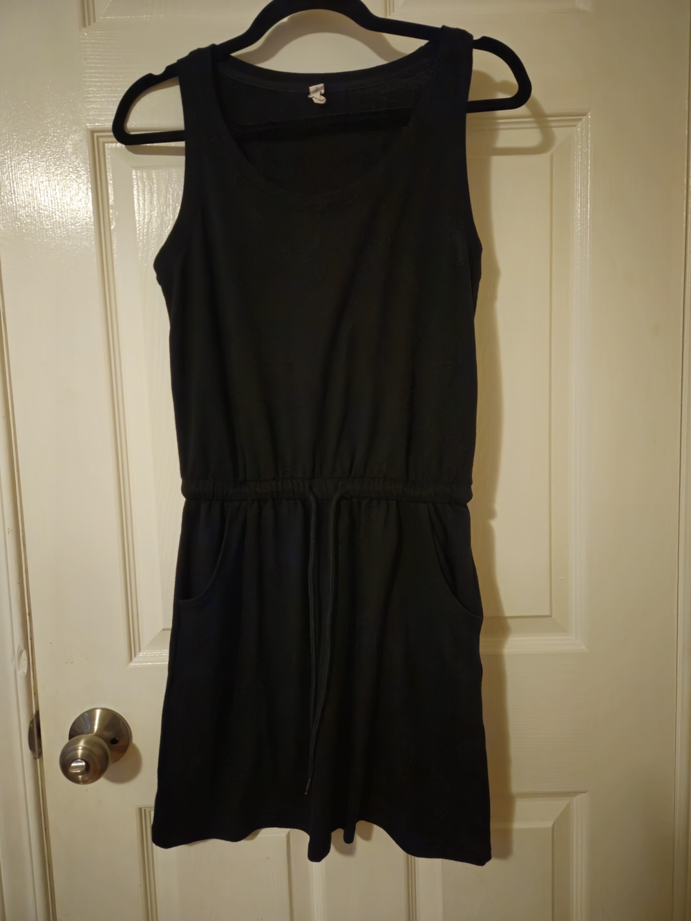 Women’s Black Tank Dress with Drawstring Waist